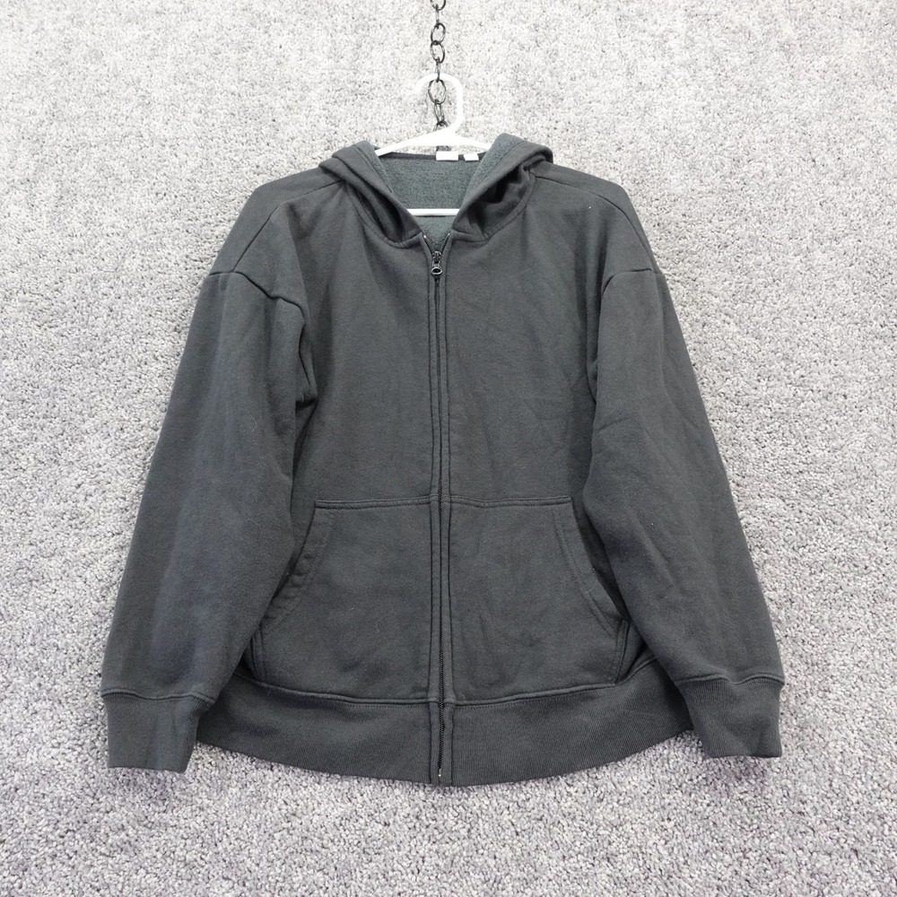 Gap Hoodie Womens Small Black Full Zip Fleece Long Sleeve Sweatshirt
